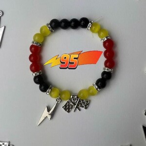 MQUEEN Bracelet | Bracelets Jewlery | Disney movie | Themed bracelets | charm bracelet | Lightning Mqueen Cars | Handmade bracelets