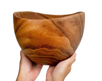 Saladier en bois, bol de service en bois, bol à riz en bois, saladier en bois d'acacia, bol en bois fait main