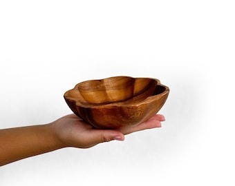 Wooden  2" x 6" Flare Bowl Salad Bowl Smoothie Bowl