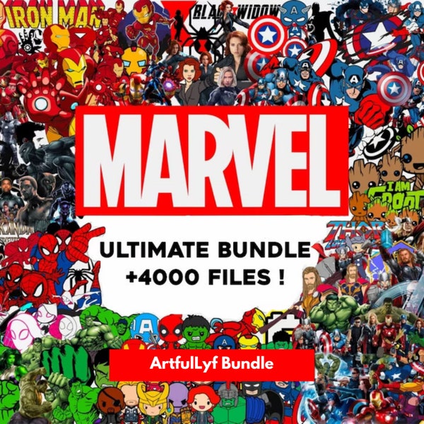 4000+ Mega Bundle LAYERED Files, Avangers, Thor, IronMan, Deadpool, Captain America, Spider Man, Superhero PNG SVG Files Cricut Silhouette