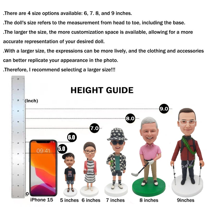 Custom father bobbleheads,personalised men's custom 3D statues,romantic gifts for husbands bobbleheads,best gift ideas for anniversary gifts image 7