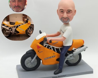 Custom motorbike bobblehead,personalised photo custom bobblehead,custom motorbike statue gift for boyfriends,bobblehead gift for biker lover