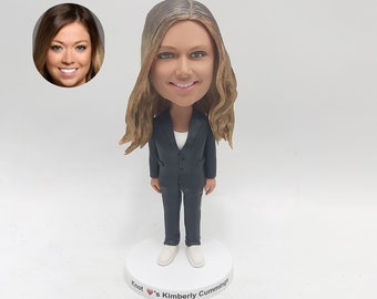 Custom girlfriend bobblehead, personalised lady bobblehead, create your own statue for yourself, gift for mother, girlfriend bobblehead gift
