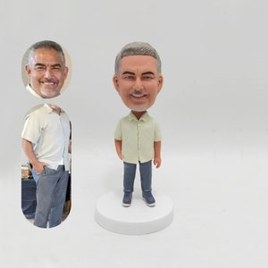 Custom father bobbleheads,personalised men's custom 3D statues,romantic gifts for husbands bobbleheads,best gift ideas for anniversary gifts image 1