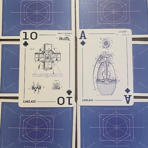 Engineering Patent Art Poker Cards: STEM Gift for Engineers and Tech Enthusiasts