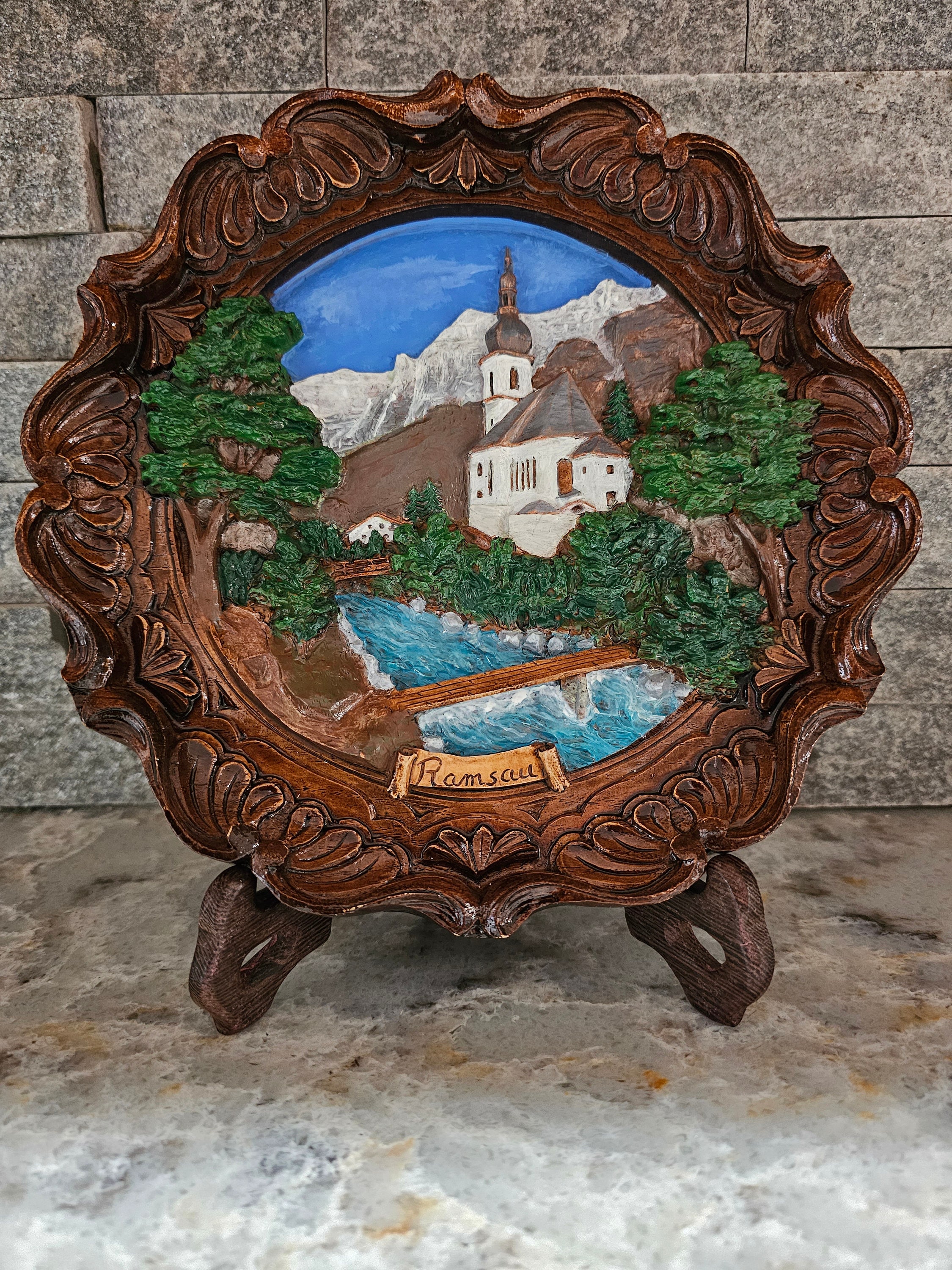 ドイツアンティーク　手描プレート Hand Painted Wood German Plates - Etsy