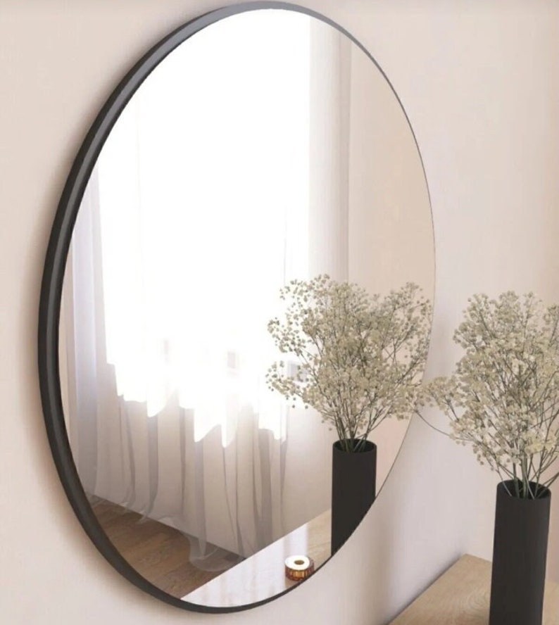 Wall Mirror, Black Mirror,Glass Mirror, Modern Home Mirror,wall decor,home decor, bedroom mirror,bathroom decor,bathroom mirror, home gifts zdjęcie 5