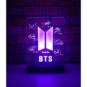 RGB Table Lamp Signed,16 Colors,Bangtan Boys,Army,KPOP,night,game room lighting,home,bts,led, bedroom,cute desk accessoriess,decor aesthetic