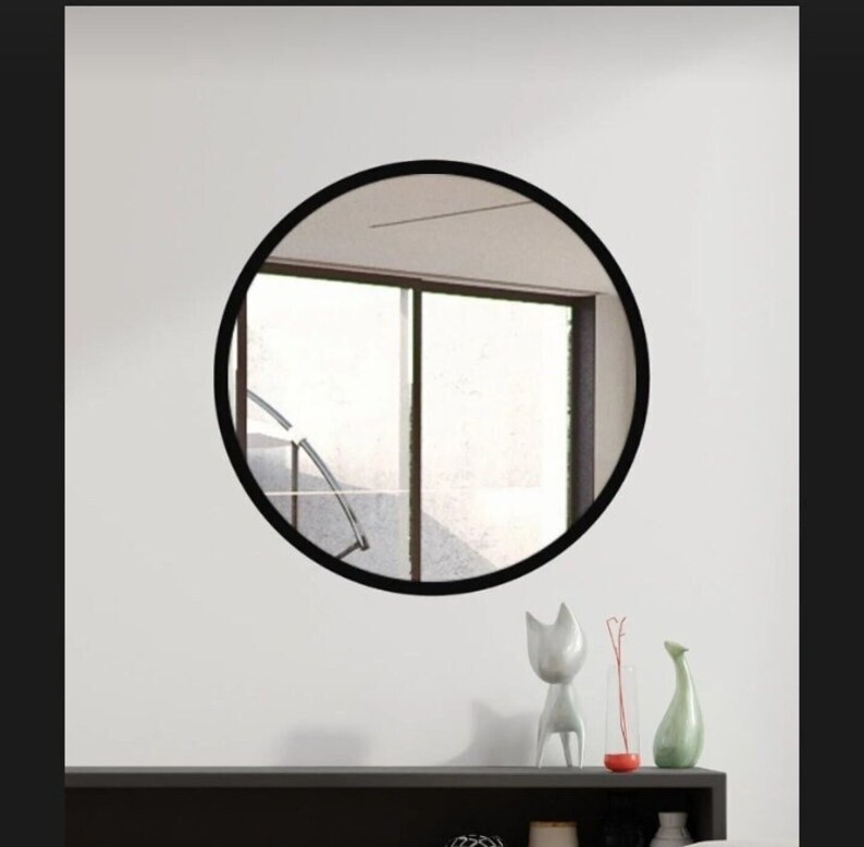 Wall Mirror, Black Mirror,Glass Mirror, Modern Home Mirror,wall decor,home decor, bedroom mirror,bathroom decor,bathroom mirror, home gifts zdjęcie 1