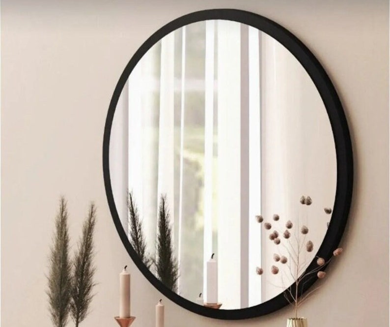 Wall Mirror, Black Mirror,Glass Mirror, Modern Home Mirror,wall decor,home decor, bedroom mirror,bathroom decor,bathroom mirror, home gifts zdjęcie 4