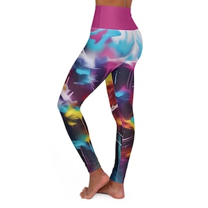 Dive into Color - Paint Splash High-Waisted Yoga Leggings for Vibrant Workouts