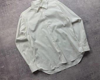 Vintage Prada White Button-down Dress Shirt – Size 38 - Etsy