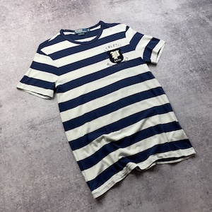 vintage polo ralph lauren t shirt striped size Medium single stitch