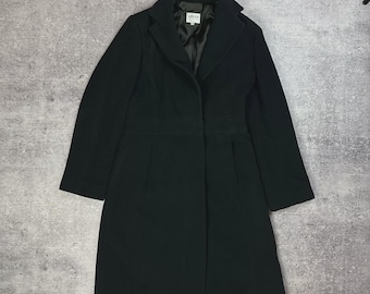 Vintage Armani Collezioni womens coat jacket wool black size 48