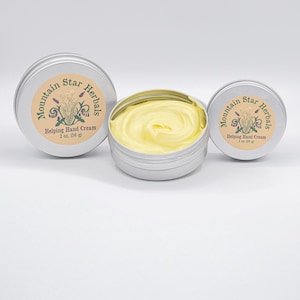 Helping Hand Cream - moisturizing herbal cream for soothing hard-working, helping hands, organic ingredients, small batch, herbalist formula