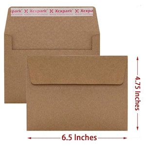 50 Pack A6 Kraft Self Seal Envelopes (4 3/4 X 6 1/2) 120GSM Brown Kraft ...