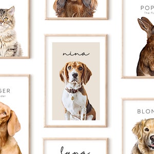 Custom Pet Portrait: Digital Dog & Cat Art (Digital Download)