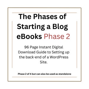 Start a Blog eBook, WordPress Website Setup (Digital Download)