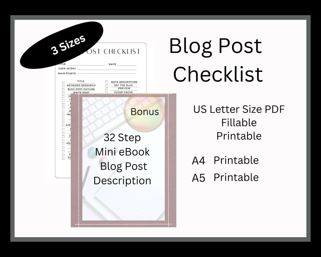 Start a Blog, Blog Post Template, Blog Content Worksheet, Printable ...