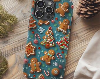 Süße Weihnachts-Handyhülle mit Candy Cane Muster.