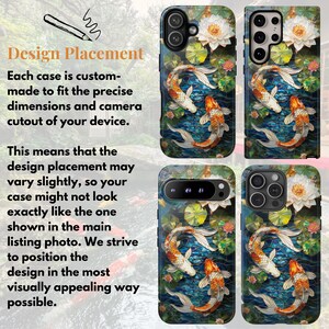 Koi Fish Pond Stained Glass Phone Case, Japanese Garden, Aquatic Phone Case, Lilly Pads image 9