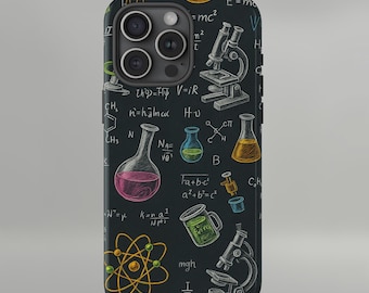 Science Chalkboard Phone Case Chemistry Physics Microscope Design
