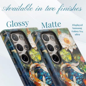 Koi Fish Pond Stained Glass Phone Case, Japanese Garden, Aquatic Phone Case, Lilly Pads image 8