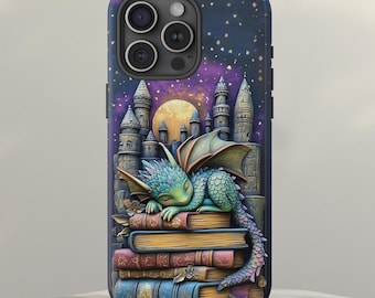 Baby Book Dragon Phone Case, 3D Carved Illusion Print, Book Lovers Case