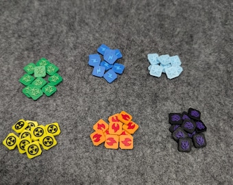 Element Effect Markers for Tabletop Games – Mini Tokens (12 ea.)