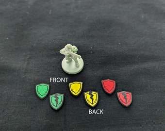 Fichas de escudo de colores para juegos de mesa (juego de 12 piezas)