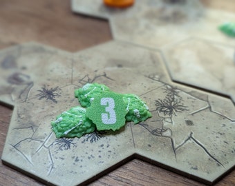 Numbered Hazard / Slime Tokens for Tabletop Games (1–6 Set)