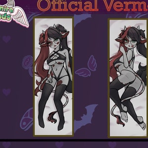Cute Anime Vampire cow girl body pillow dakimakura | Sfw Vermire Body pillow/daki cover (Vtuber Merch)