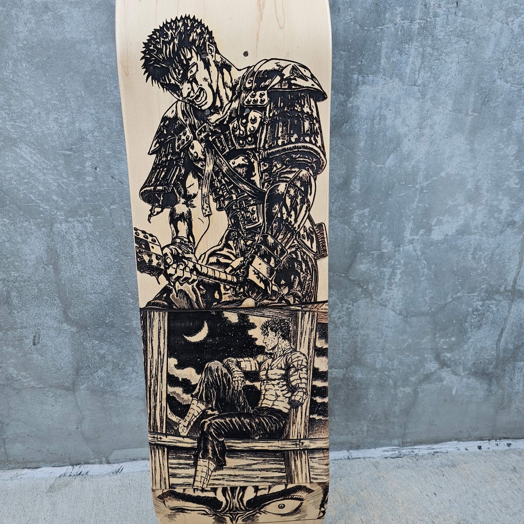 Berserk Manga Skateboard Art - Guts Warrior Engraved Skate Deck - Etsy