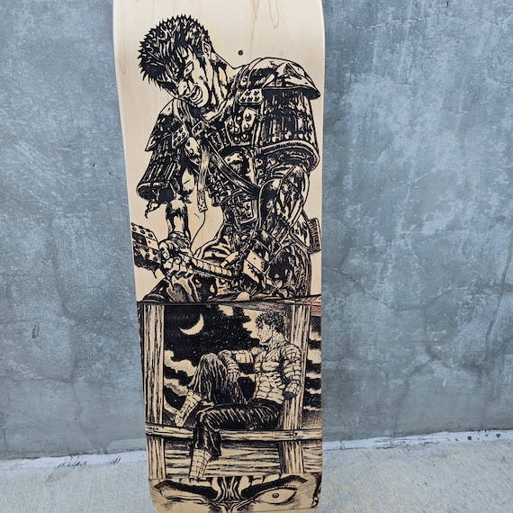 Berserk Manga Skateboard Art - Guts Warrior Engraved Skate Deck - Etsy