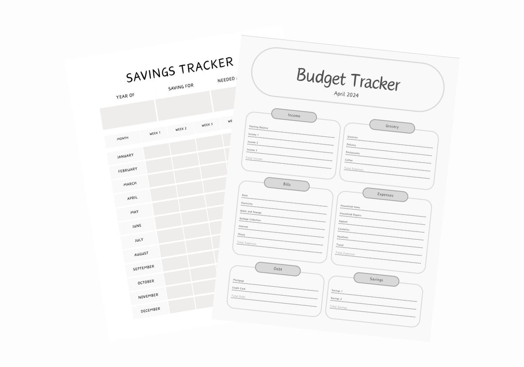 Budget Tracker 2024 With FREE Savings Tracker Digital / Printable Etsy