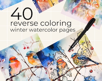 Dibujos para colorear de invierno al revés: arte consciente para la relajación