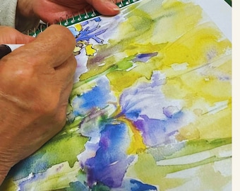 Libro para colorear "Jardín de Primavera" (versión inversa): Terapia de arte floral (descarga en PDF, 25 páginas).