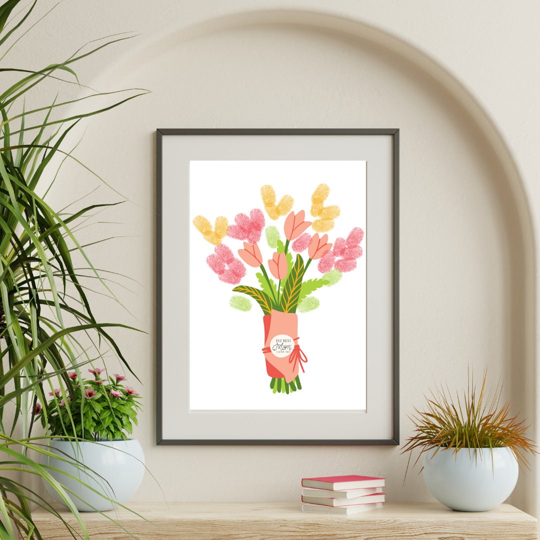 Valentne's Day Gft For Grandma, Flower Handprnt Art, F Grandmas
