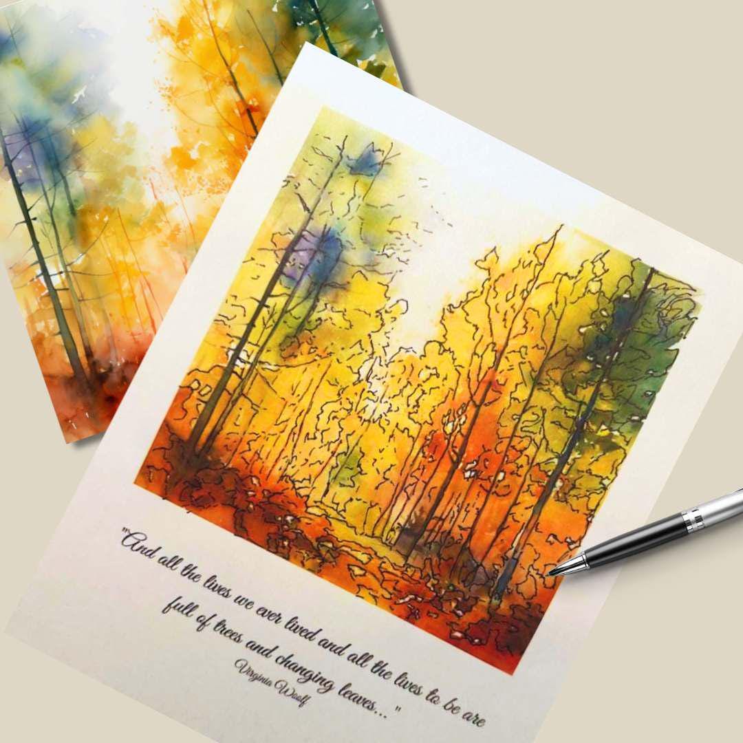 Fall Watercolor Reverse Coloring Pages: Relaxing Art Activity (PDF ...