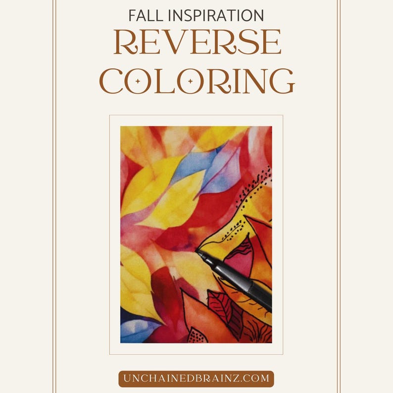 Fall Reversed Fall Reverse Coloring Book: Watercolor Designs, Relaxing Art (PDF ...