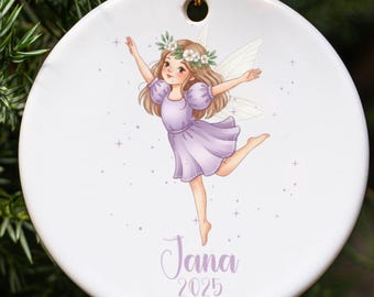 Fairy Ornament, Custom Christmas Fairy, Fairy Ornament, Personalized Purple Fairy Ornament, Whimsical GIrl Fairy Ornament, Fairy Gift