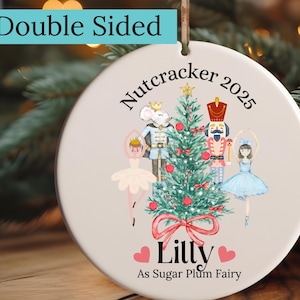 Nutcracker Personalized Ornament, Ballerina Ornament, 2025 Christmas Gift, Custom Christmas Keepsake, Nutcracker Ballet, Custom Ornament