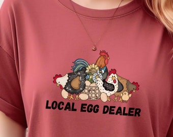 Chicken Shirt, Crazy Chicken Lady T-shirt, Cottagecore Chicken Shirts, Chicken Farmer T-shirts, Farm Girl Shirts, Funny Chicken Shirt