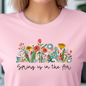 Mothers Day Gift Women&#39;s shirt Spring Floral T-shirt Flower Shirts Cute Floral T-shirts Spring T-shirt Aesthetic Flowered T-shirt
