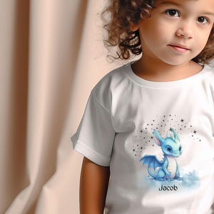 Custom Dragon Tee for Toddlers, Cute Dragon Birthday Outfit, Magical Kids Apparel, Personalized Toddler Graphic T-shirt, Dragon Shirts Boy