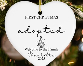 Adoption Christmas Ornament, Welcome to the Family Ornament, Custom First Christmas Adopted Ornament