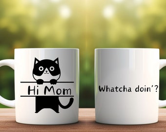 Black Cat Coffee Mug: Funny Cat Mom Gift