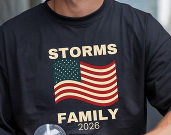 Customized Matching Family Reunion T Shirt, Americana Vacation Group Family Apparel, Commemorative Casual Family Vacation Shirts