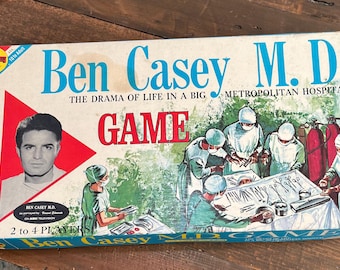 Vintage Dr Ben Casey (TV Show Doctor) Board Game in Mint Condition, Rare Item from 1961