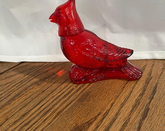 Vintage Avon Cardinal Bottle, Collectable Cologne Bottle, Avon Red Bird Glass